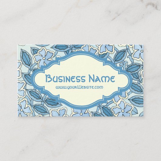 Vintage Jugendstil-Floral Periwinkle Blume Visitenkarte (Vorderseite)