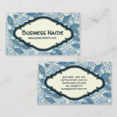 Vintage Jugendstil-Floral Periwinkle Blume Visitenkarte (Vorne/Hinten)