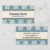 Vintage Jugendstil-Floral Periwinkle Blume Visitenkarte (Vorne/Hinten)