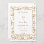 Vintage Jugendstil-Foliage-Hochzeit Einladung (Vorne/Hinten)