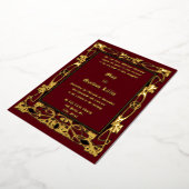 Vintage Jugendstil-Foliage-Hochzeit Folieneinladung (Gedreht)