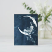 Vintage Jugendstil-Frau auf dem Crescent Moon Postkarte (Stehend Vorderseite)