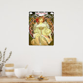 Vintage Jugendstil-Frau & Buch von Alphonse Mucha Poster (Küche)