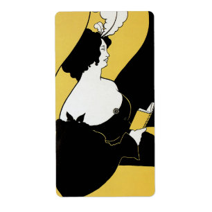 Vintage Jugendstil-Frau, die ein gelbes Buch liest