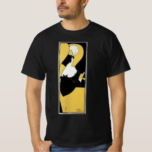 Vintage Jugendstil-Frau, die ein gelbes Buch liest T-Shirt