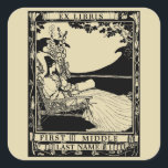 Vintage Jugendstil-Frau Ex Libris Vorlage Quadratischer Aufkleber<br><div class="desc">Dies ist ein digital erweiterter Ausdruck eines Vintagen Jugendstil / Kunst und Handwerk Stil Ex Libris Buchzeichen-Design mit einer Frau,  die in ihrem Garten entspannt lesen ein Buch. Sie können den Text in dieser Vorlage leicht personalisieren.</div>