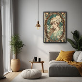 Vintage Jugendstil-Frau Parco Tassino Poster