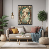 Vintage Jugendstil-Frau Parco Tassino Poster