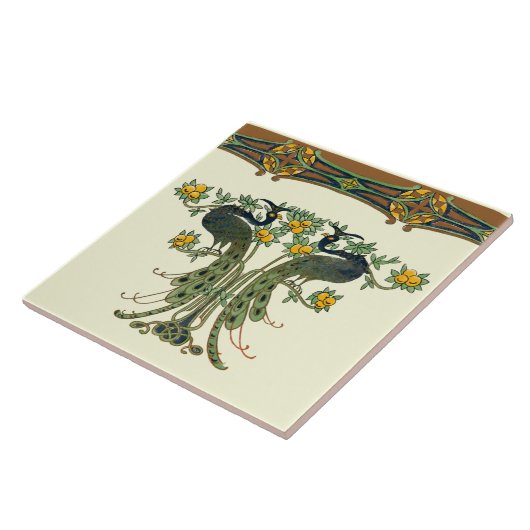 Vintage Jugendstil-Friedhöfe & Fruchtbäume Frieze Fliese (Seite)