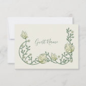 Vintage Jugendstil-Gastname Platzkarte (Rückseite)