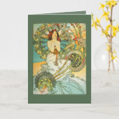 Vintage Jugendstil-Geburtstagskarte Karte (Gelbe Blume)