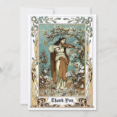 Vintage Jugendstil-Girl Dankeskarte (Vorderseite)