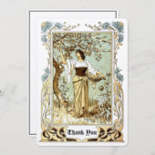 Vintage Jugendstil-Girl Dankeskarte (Vorne/Hinten)