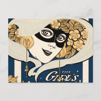 Vintage Jugendstil-Girls Mystic Club MaskedLady Postkarte