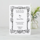 Vintage Jugendstil Grapevine Border Wedding Einladung (Stehend Vorderseite)