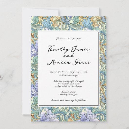 Vintage Jugendstil-handgeschriebene Hochzeit Einladung (Vorderseite)