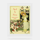 Vintage Jugendstil-Hochzeit Acrylschild (Vorderseite)