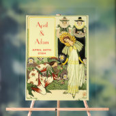 Vintage Jugendstil-Hochzeit Acrylschild (Neutral)