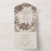 Vintage Jugendstil-Hochzeit All In One Einladung (Innen Boden)