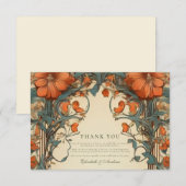 Vintage Jugendstil-Hochzeit Dankeskarte (Vorne/Hinten)