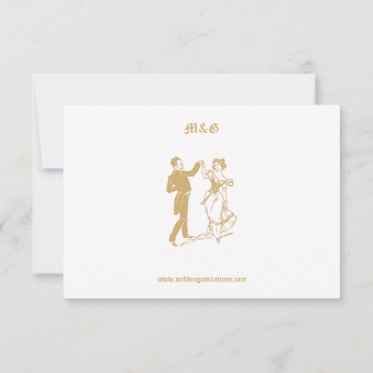 Vintage Jugendstil-Hochzeit Dankeskarte (Rückseite)