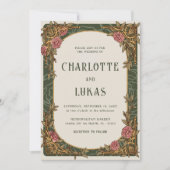 Vintage Jugendstil-Hochzeit Einladung (Vorderseite)