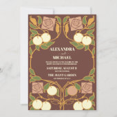 Vintage Jugendstil-Hochzeit Einladung (Vorderseite)