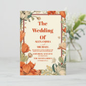 Vintage Jugendstil-Hochzeit Einladung (Stehend Vorderseite)