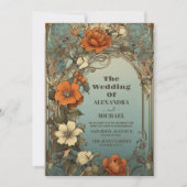 Vintage Jugendstil-Hochzeit Einladung (Vorderseite)