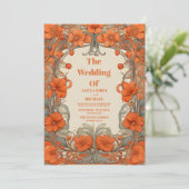 Vintage Jugendstil-Hochzeit Einladung (Stehend Vorderseite)