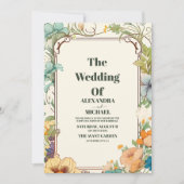 Vintage Jugendstil-Hochzeit Einladung (Vorderseite)