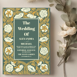 Vintage Jugendstil-Hochzeit Einladung