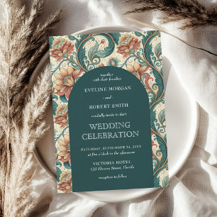 Vintage Jugendstil-Hochzeit Einladung