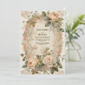 Vintage Jugendstil-Hochzeit Einladung (Stehend Vorderseite)