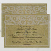 Vintage Jugendstil-Hochzeit Einladung (Vorne/Hinten)
