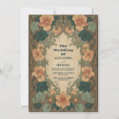 Vintage Jugendstil-Hochzeit Einladung (Vorderseite)
