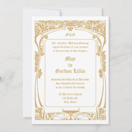 Vintage Jugendstil-Hochzeit Einladung