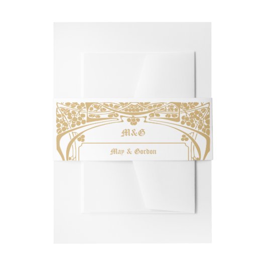 Vintage Jugendstil-Hochzeit Einladungsbanderole (Vorderseite Beispiel)