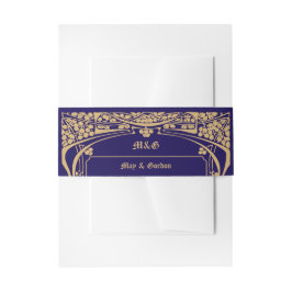 Vintage Jugendstil-Hochzeit Einladungsbanderole