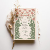 Vintage Jugendstil-Hochzeit in Rosa Einladung