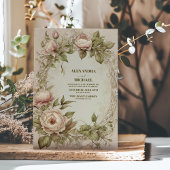 Vintage Jugendstil-Hochzeit mit Olivenöl Einladung