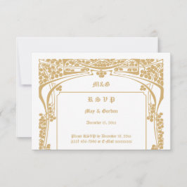 Vintage Jugendstil-Hochzeit RSVP Karte