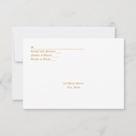 Vintage Jugendstil-Hochzeit RSVP Karte (Rückseite)