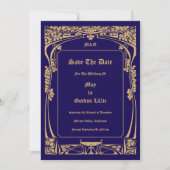 Vintage Jugendstil-Hochzeit Save The Date (Vorderseite)