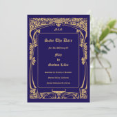 Vintage Jugendstil-Hochzeit Save The Date (Stehend Vorderseite)