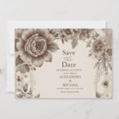 Vintage Jugendstil-Hochzeit Save The Date (Vorderseite)