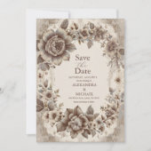 Vintage Jugendstil-Hochzeit Save The Date (Vorderseite)