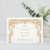 Vintage Jugendstil-Hochzeit Save The Date (Stehend Vorderseite)