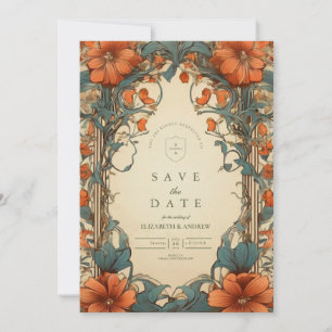 Vintage Jugendstil-Hochzeit Save The Date