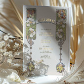 Vintage Jugendstil-Hochzeitsfeier Akzent Folieneinladung